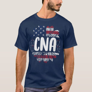 Camiseta Todas as CNA Americanas Bandeira Americana Sunflow