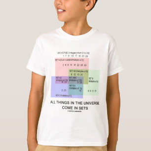 Camiseta Todas as coisas no universo vêm nos grupos