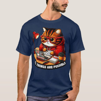Camiseta Todas As Coisas São Possíveis Para O Laptop De Gat
