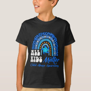 Camiseta Todas as Crianças - Abuso Infantil Azul-Arco-Íris
