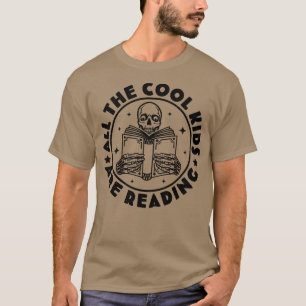 Camiseta Todas As Crianças Legal Estão Lendo Esqueleto Engr