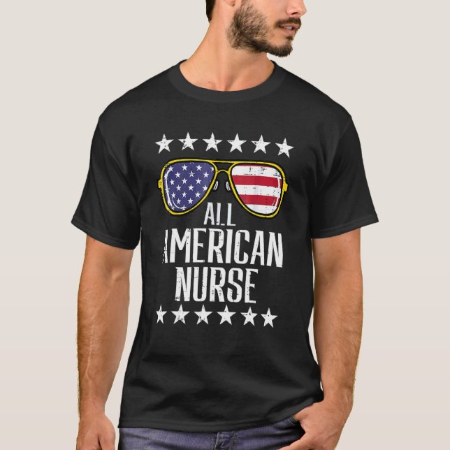 Camiseta Todas As Enfermeiras Americanas Scrub Memorial Day (Frente)