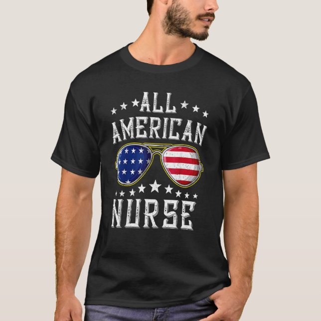 Camiseta Todas As Enfermeiras Americanas Scrub Memorial Day (Frente)