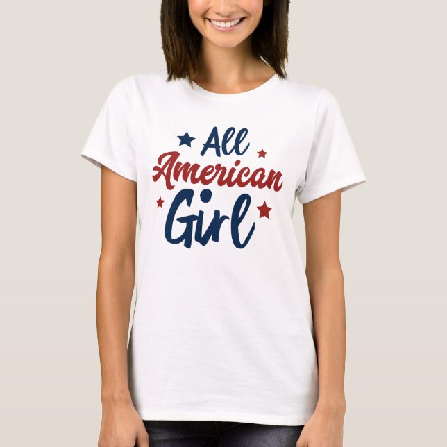 Camiseta Todas as Estrelas de Meninas Americanas (Frente)