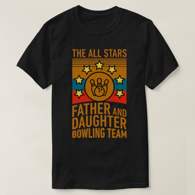 Camiseta Todas as Estrelas - Pai e Boliche Filha - (Frente do Design)
