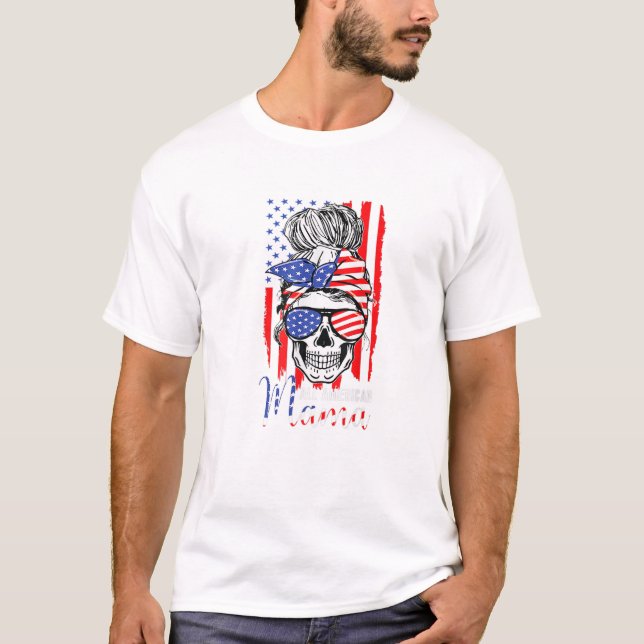 Camiseta Todas as Mães Americanas Sinalizador Mensageiro Bu (Frente)