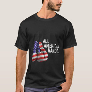 Camiseta Todas as Mãos Americanas Boxando Luvas - Patriótic