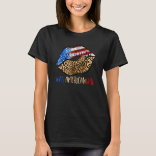 Camiseta Todas As Meninas Americanas 4 De Julho Filhas Lábi