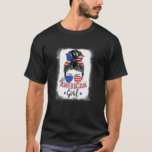 Camiseta Todas as Meninas Americanas Branqueadas Patriótico