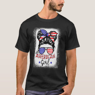 Camiseta Todas as Meninas Americanas Branqueadas Patriótico