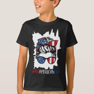 Camiseta Todas As Meninas Americanas Em 4 De Julho Camiseir