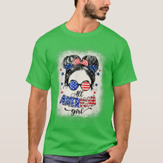Camiseta Todas As Meninas Americanas Em 4 De Julho Filha Me