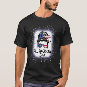 Camiseta Todas As Meninas Americanas Em 4 De Julho Filha Me