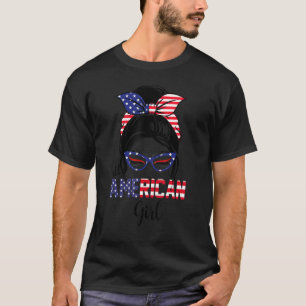 Camiseta Todas As Meninas Americanas Em 4 De Julho Filha Me