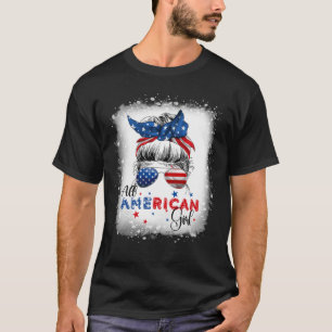 Camiseta Todas As Meninas Americanas Mensageiras Bun Patrió