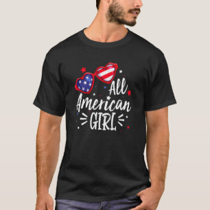 Camiseta Todas as Meninas Americanas Óculos Solares Usa Ban