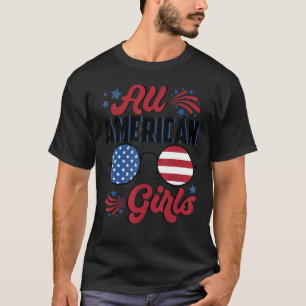 Camiseta Todas as Meninas Americanas Patriótico 4 de julho