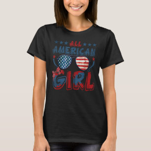 Camiseta Todas as Meninas Americanas Sinalizam Óculos Solar