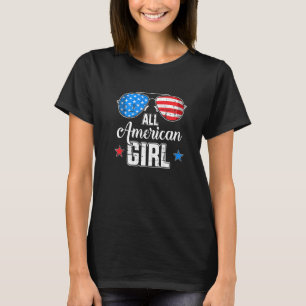 Camiseta Todas as Meninas Americanas Sinalizam Óculos Solar
