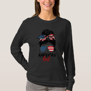 Camiseta Todas as Meninas Patrióticas Americanas Mensageira