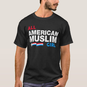 Camiseta Todas As Moças Muçulmanas Americanas Vermelhas Bra