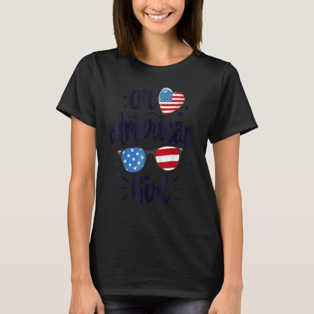 Camiseta Todas As Mulheres Americanas Bandeiras Americanas  (Frente)
