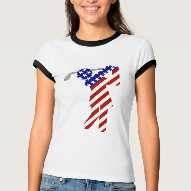Camiseta Todas as mulheres americanas Golfer (Frente)