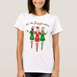Camiseta Todas as Mulheres Jingle Irmãs Felizes Natal