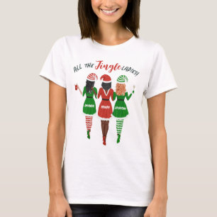 Camiseta Todas as Mulheres Jingle Irmãs Felizes Natal