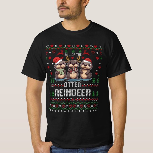 Camiseta Todas As Outras Reindeer Santa Hat Feio Natal (Frente)