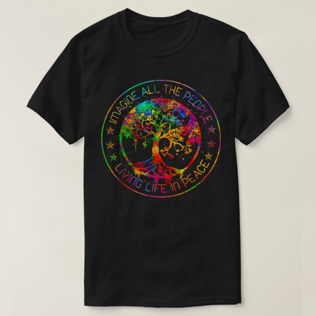 Camiseta Todas As Pessoas Imaginam Viver A Vida No Hippie D (Frente do Design)