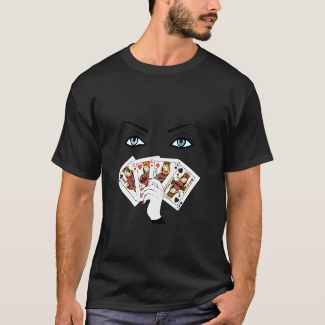 Camiseta Todas as rainhas do cassino tocando seu jogador de (Frente)