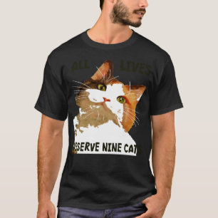 Camiseta Todas As Vidas Derservem Nove Gatos Calico Cat Art