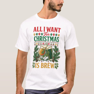 Camiseta Todas Querem Cerveja de Natal Copos de Cerveja Pin