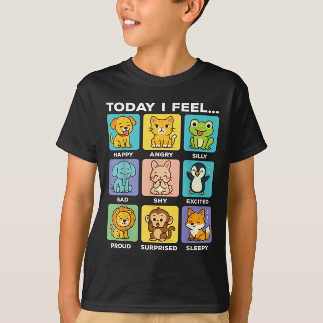 Camiseta Today I Feel... Funny Animals Emotional Boxes Emot (Frente)