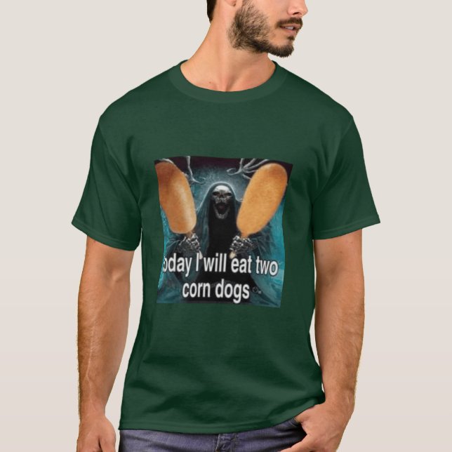 Camiseta today I will eat two corn dogs awesome badass skel (Frente)