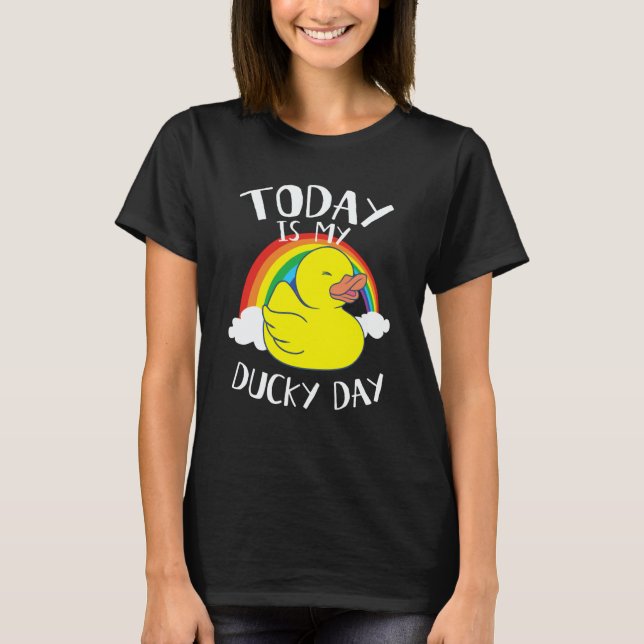Camiseta Today is My Ducky Lucky Day Yellow Rainbow Rubber  (Frente)