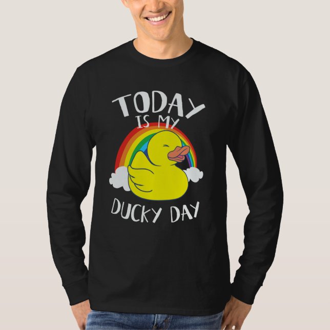 Camiseta Today is My Ducky Lucky Day Yellow Rainbow Rubber  (Frente)