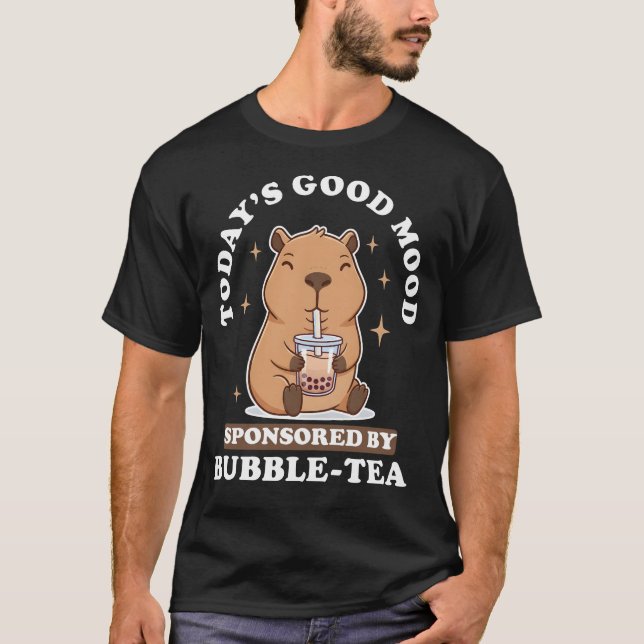 Camiseta Today's Good Mood Bubble Tea Kawaii Capybara (Frente)