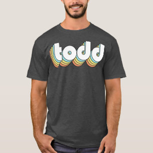 Camiseta Todd Retro Arco-Íris Tipografia Estilo Desvanecido