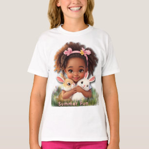 Camiseta Toddler Adorável Com Seus Coelhinhos de Estimação