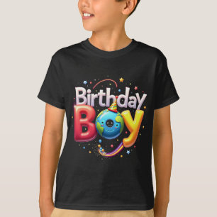 Camiseta Toddler Birthday Boy Tee - 1rua para festa de 6 B-