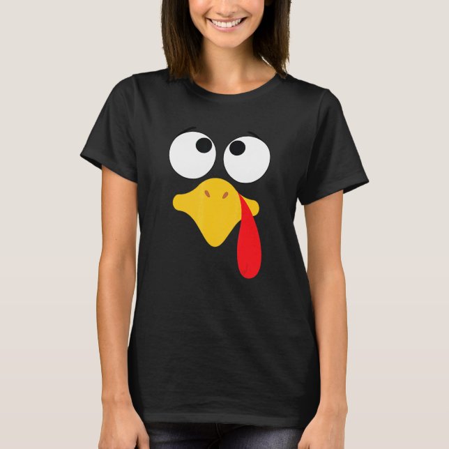 Camiseta Toddler Boy Girl Turkey Face Costume Happy Thanksg (Frente)