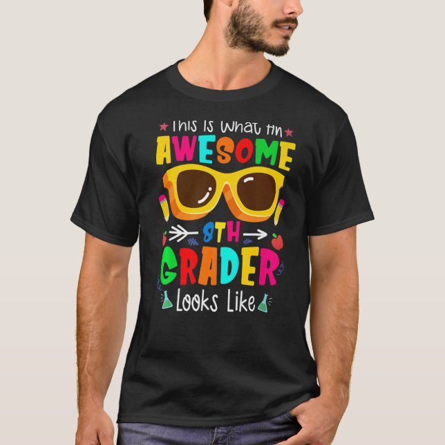Camiseta Toddler De Volta Para A Escola Do 8º Ano Incrível  (Frente)