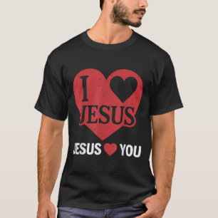 Camiseta Toddler Eu Amo Jesus Te Ama Meu Deus Cristão.