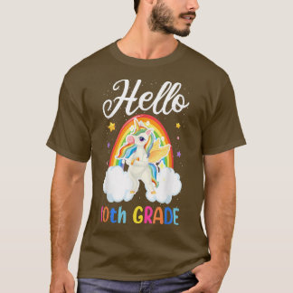 Camiseta Toddler Hello Tenth Grade s For Girls, Cute Unicor