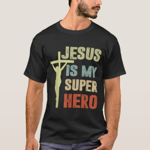 Camiseta Toddler Jesus É Meu Super Herói Cristão Deus Filho