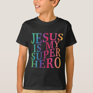 Camiseta Toddler Jesus É Meu Super Herói Cristão Deus Filho