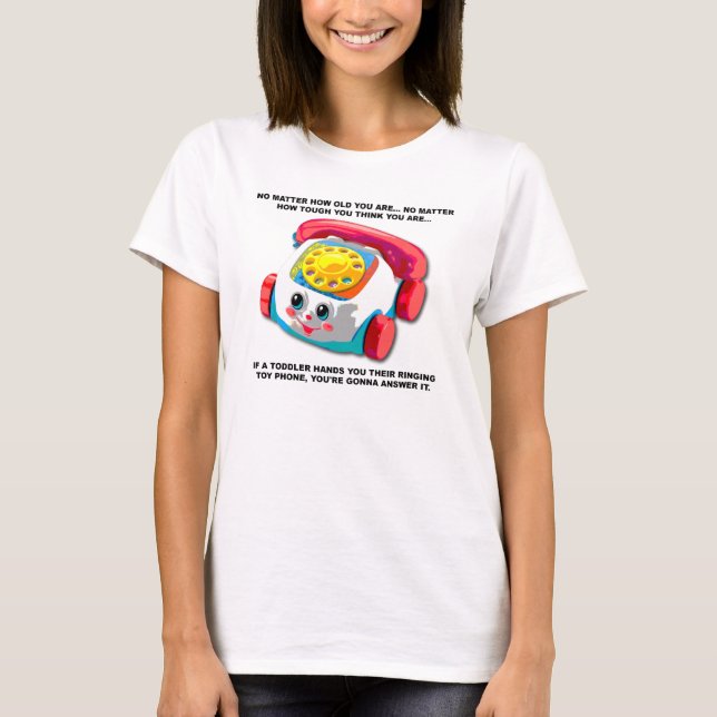 Camiseta Toddler Telefone Engraçado T-Shirt (Frente)