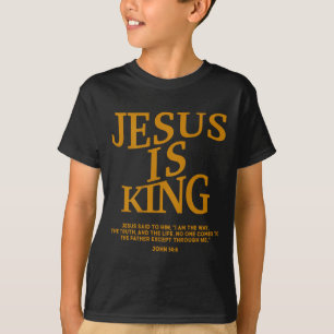 Camiseta Todler Boy Jesus é rei cristão branco filho